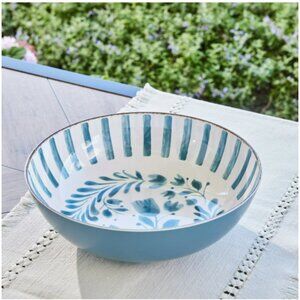 Better Homes and Gardens 12" Blue and White Floral Melamine Serving Bowl